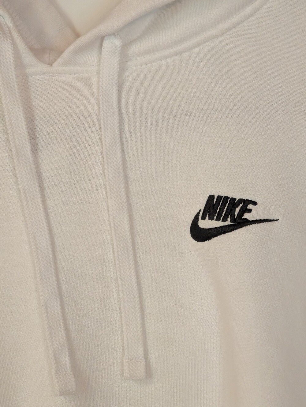 Nike Women's Essential Fleece White Cropped Hoodie High Low Hem Size XXL - Picture 2 of 8